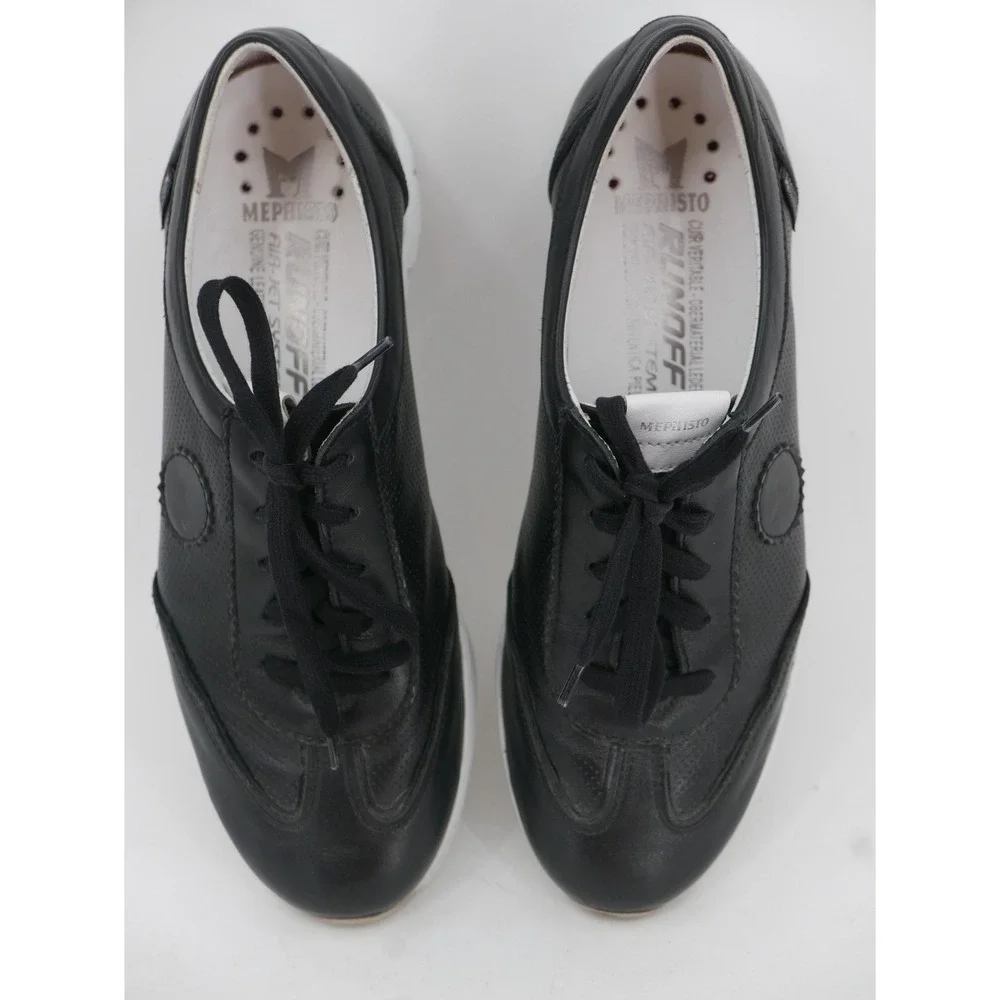 Mephisto Runoff Shoes Black Leather Lace Up Walking Comfort Women's Size 8